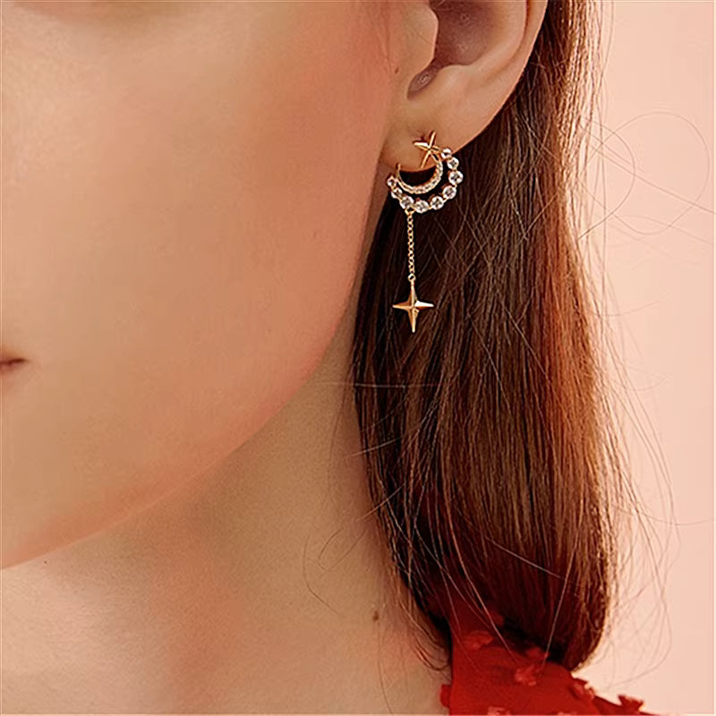 Aretes Luna de Acero Inoxidable