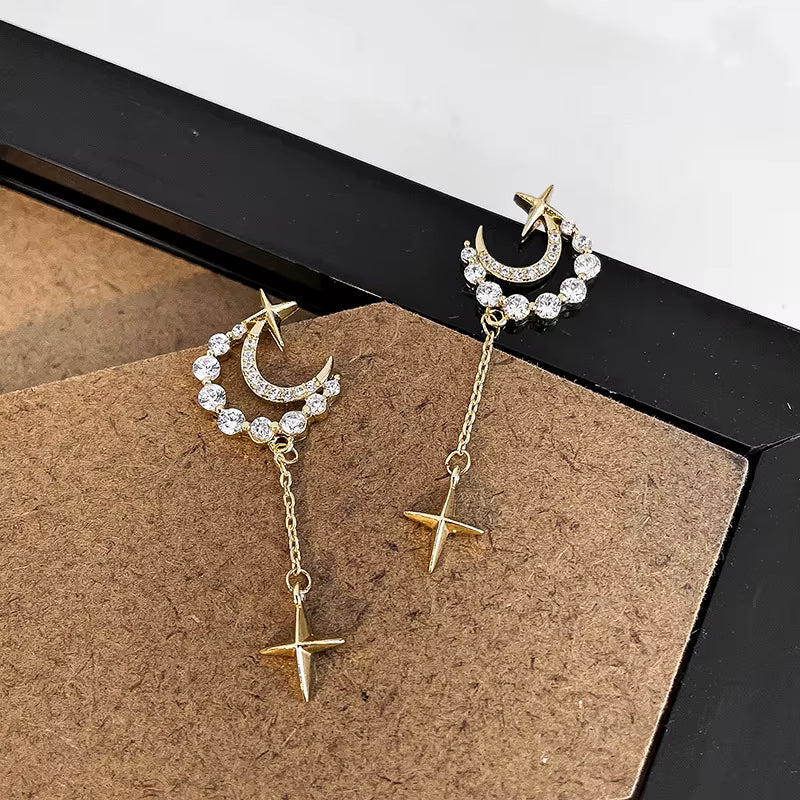 Aretes Luna de Acero Inoxidable