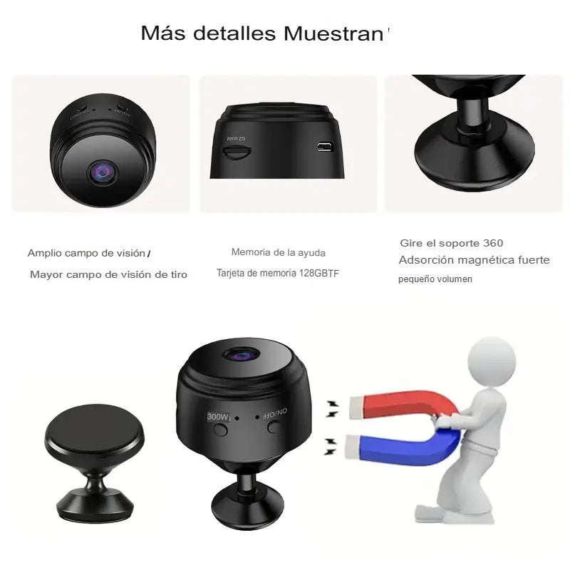 PACK Mini Cámara Espía A9 + Lentes TR90