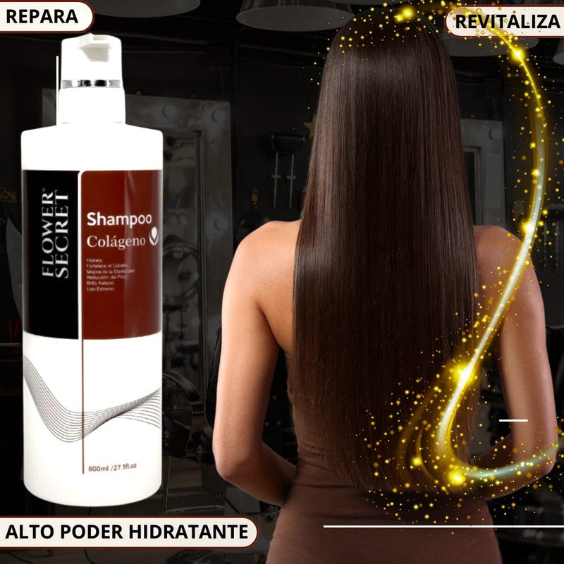 Shampoo con Colágeno Flower Secret Brillo Eterno 800 ml