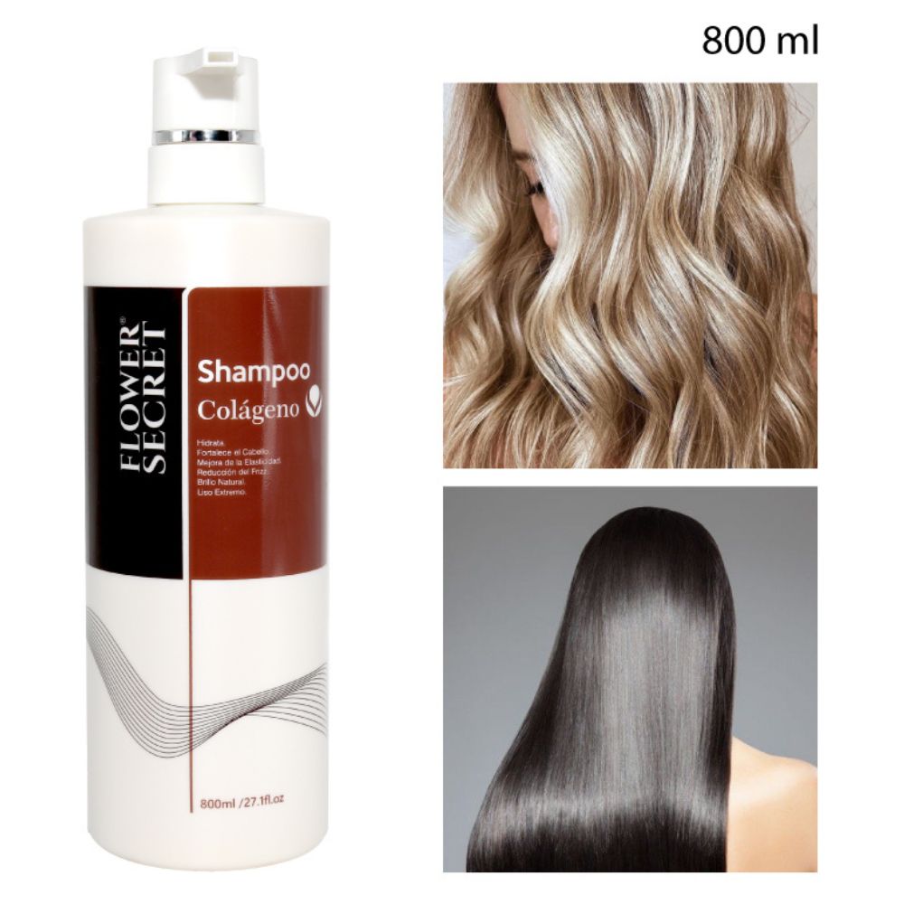 Shampoo con Colágeno Flower Secret Brillo Eterno 800 ml
